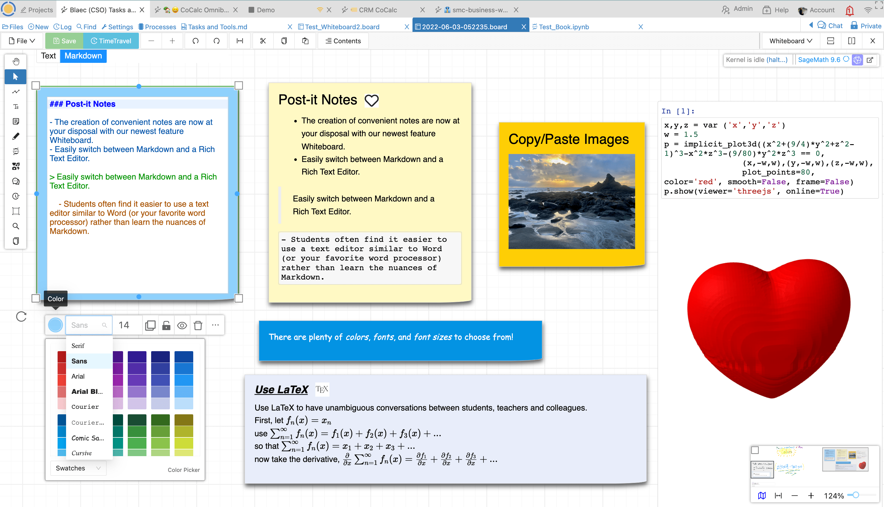 Screenshot showing whiteboard with post-it notes.